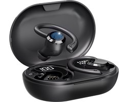 EDSYS Sport Oordopjes Draadloos - In-Ear Wireless Earbuds - Draadloze Hardloop Oortjes - Noise Cancelling - Bluetooth 5.4 - Waterdicht - Hardlopen & Fitness - Zwart - USB-C