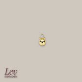 Lev Sieraden - 14 karaat geelgouden oorknop bol - diamant 0.01ct h p1 - per stuk - dames oorknop