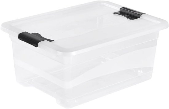 Relaxdays shoe box transparent, 12 pieces, stackable, transparent storage box with lid, 12.5x20x34.5cm, white