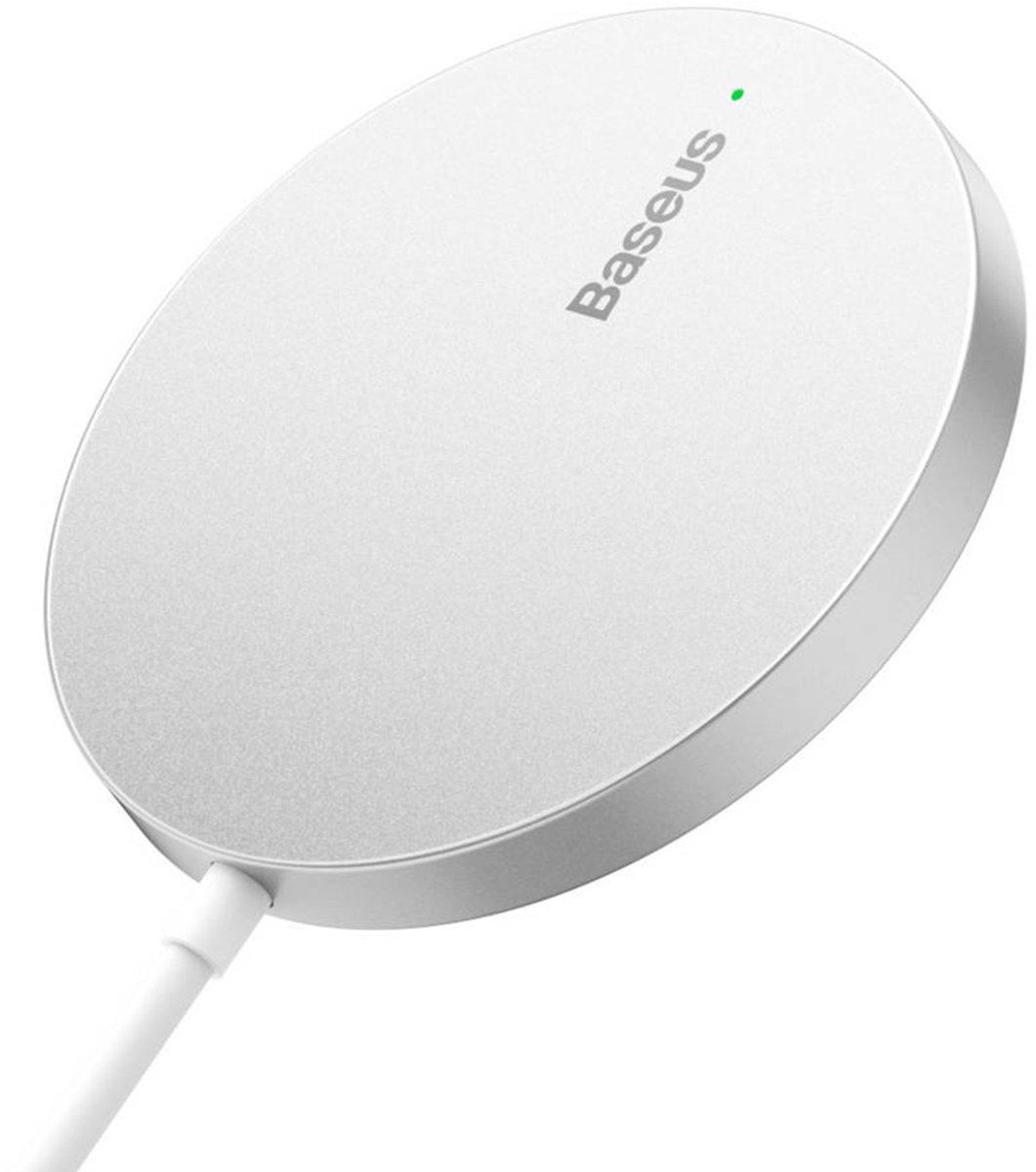 Baseus Simple Mini3 draadloze oplader - Geschikt voor MagSafe en Qi2 - 15 Watt - Zilver