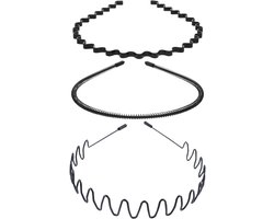 3x Metalen Haarbanden Set - Golf Hoofdband - Antislip & Elastisch voor Sport, Yoga en Dagelijks Gebruik