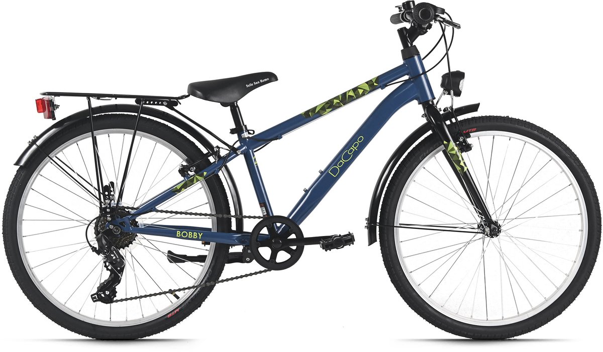 DaCapo kinderfiets 24" Bobby blauw 7 versnellingen framemaat 32 cm – vanaf 8 jaar