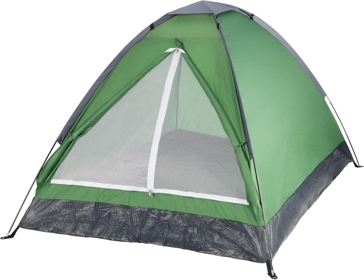 Koepeltent 2 personen - Kampeertent lichtgewicht - Kamperen en wandelen - Waterbestendig materiaal - 6.9 x 5.9 voet - Grijs/Blauw
