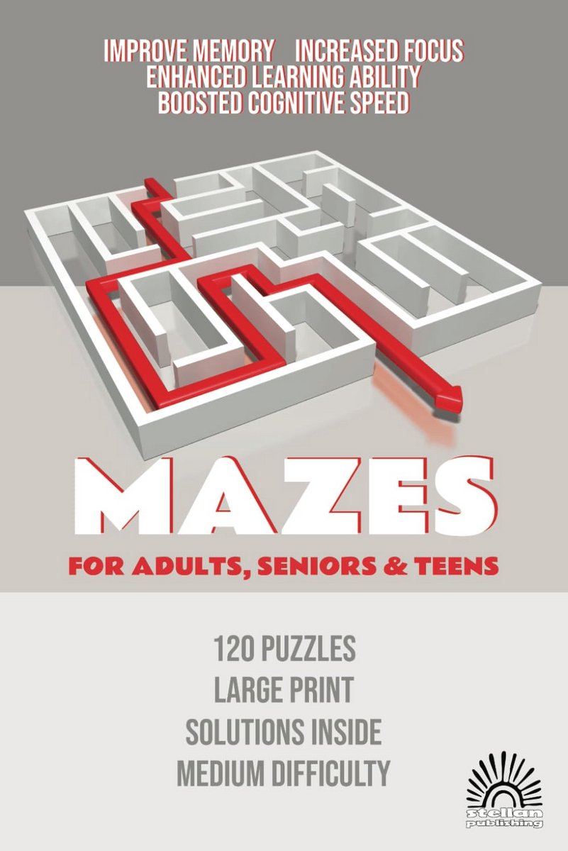 Uitdagende Doolhof Puzzelboek voor Volwassenen, Senioren en Kinderen - 120 Unieke Puzzels in Groot Lettertype