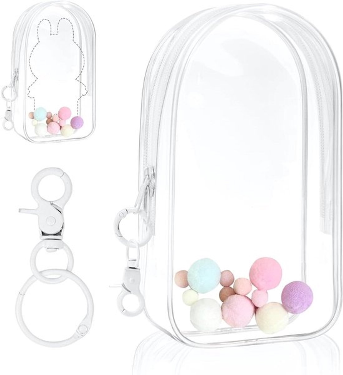 Transparante Tas geschikt voor Cryingbaby Doll met Pluizige Bal - Grote Beschermhoes | Poppenaccessoires Nederlandszoektrefwoord