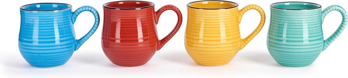 Espresso Mokken Set van 4 Keramiek - Levendige Kleuren