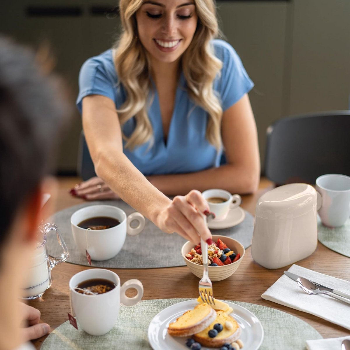 Set van 4 Koffiekopjes met Schotel - Duurzaam Design