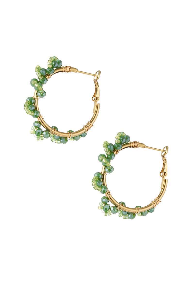 YW - Oorbel set "party" - Groen/Goud kleurig