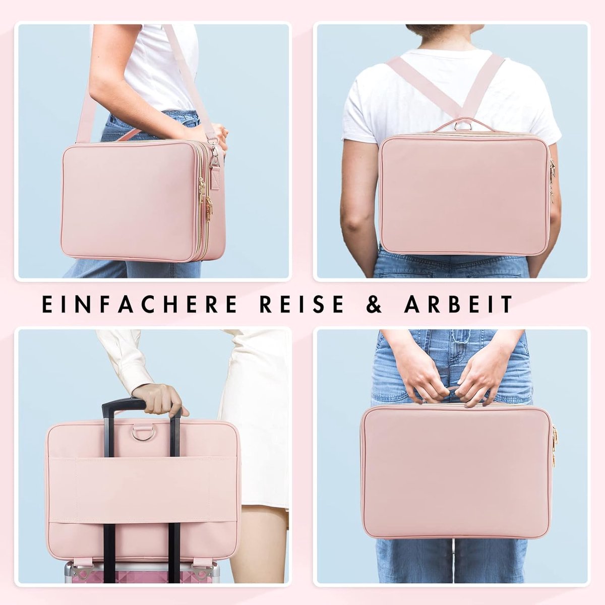Kapperskoffer - Kapperstas - Visagie - Cosmetica Organizer -Roze