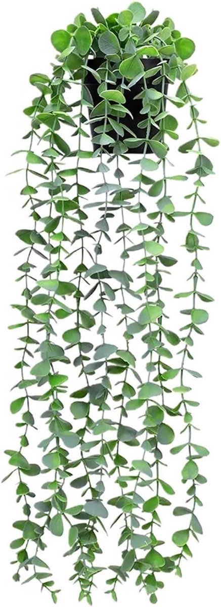 Ronte - Hangende Kunstplant met Vaas van Kunststof voor Huisdecoratie met Eucalyptus