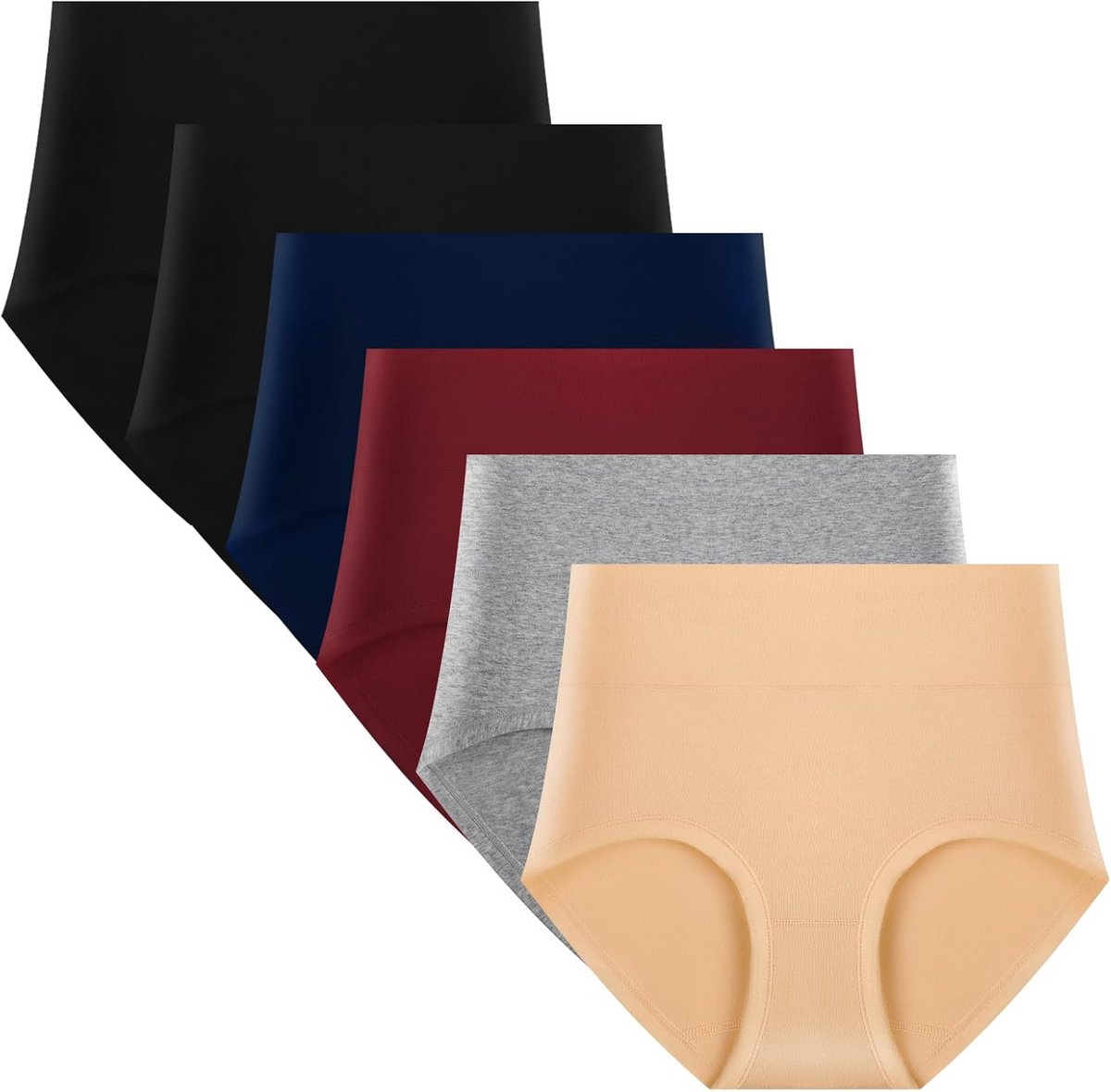 Dames Slip Hoge Taille Lichte Buiksteun 6-Pack Katoen