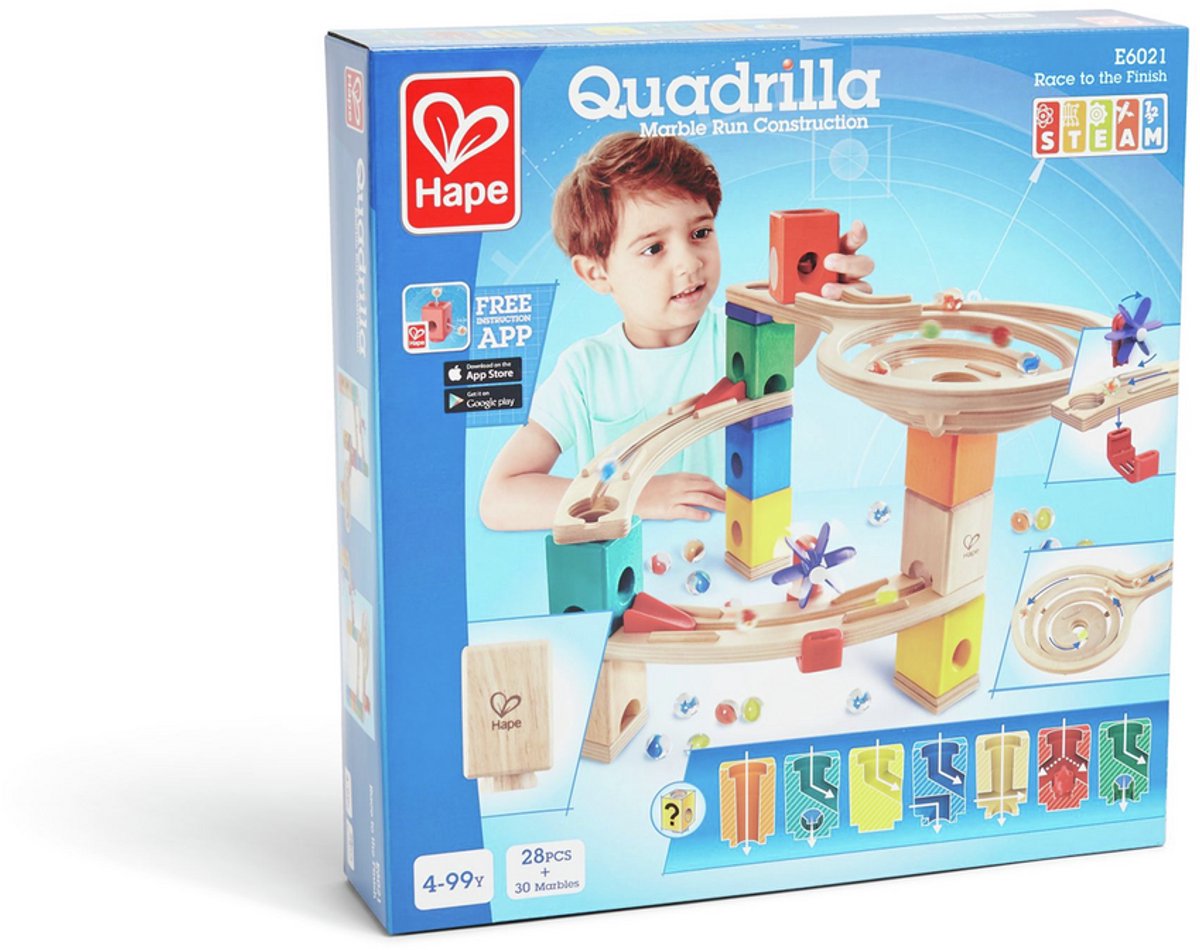 Hape Quadrilla Knikkerbaan Race to the Finish - 58-delige houten bouwset voor kinderen vanaf 4 jaar — afbeelding 5