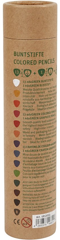 Edu Green Jumbo Crayons de couleur de Couleur Set Tube 12 pcs