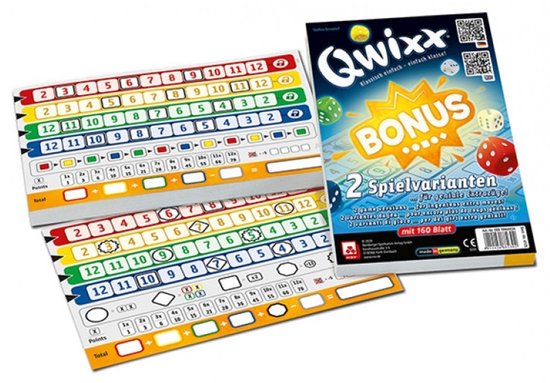 White Goblin Games - Qwixx Bonus - Dobbelspel - 2 tot 5 spelers - Voor de hele familie - uitbreiding - Extra scoreblokken met nieuwe uitdagingen