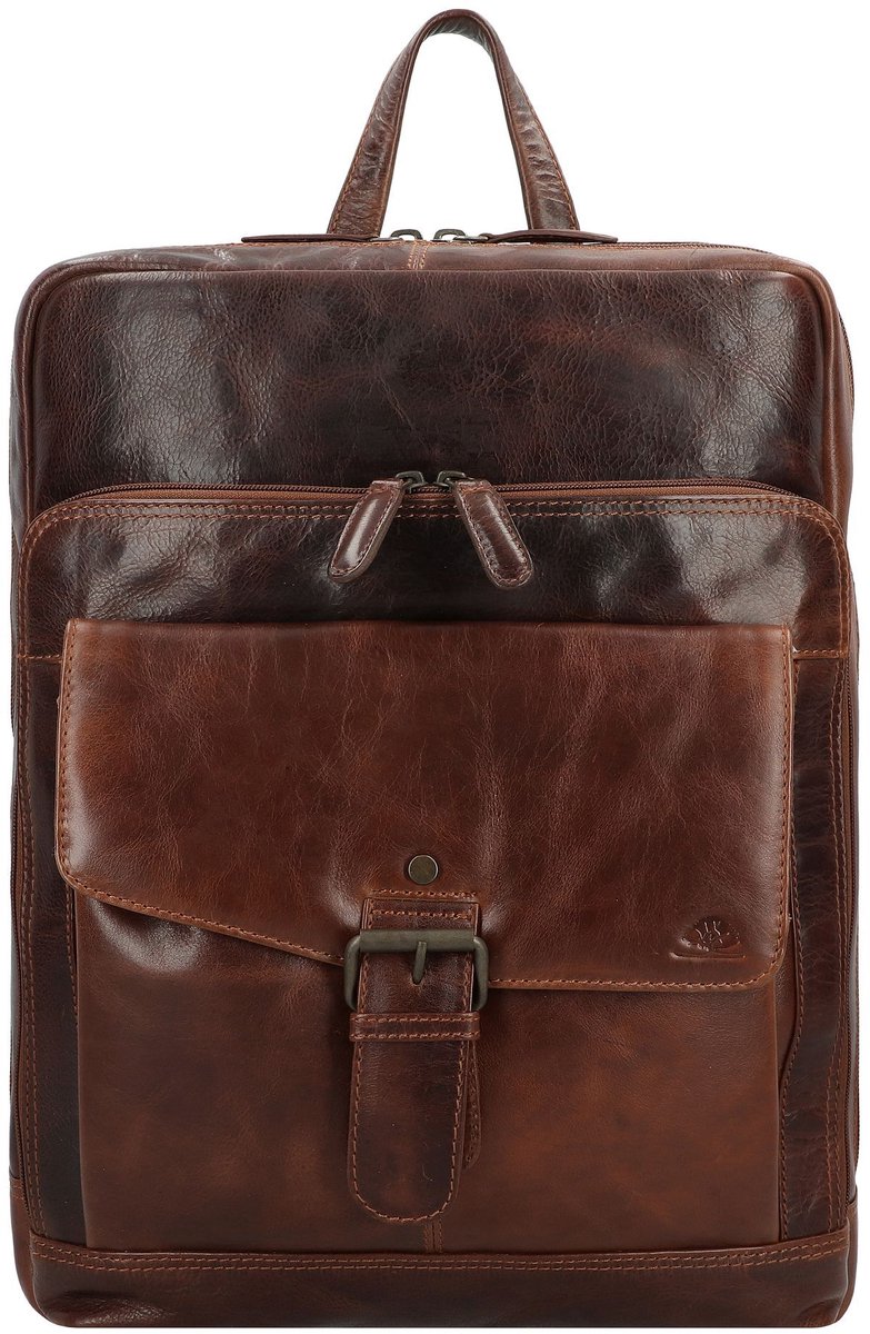 Greenburry Rugged Zakelijke rugzak Leer 39 cm Laptop compartiment - 40cm (16 duim) - brown