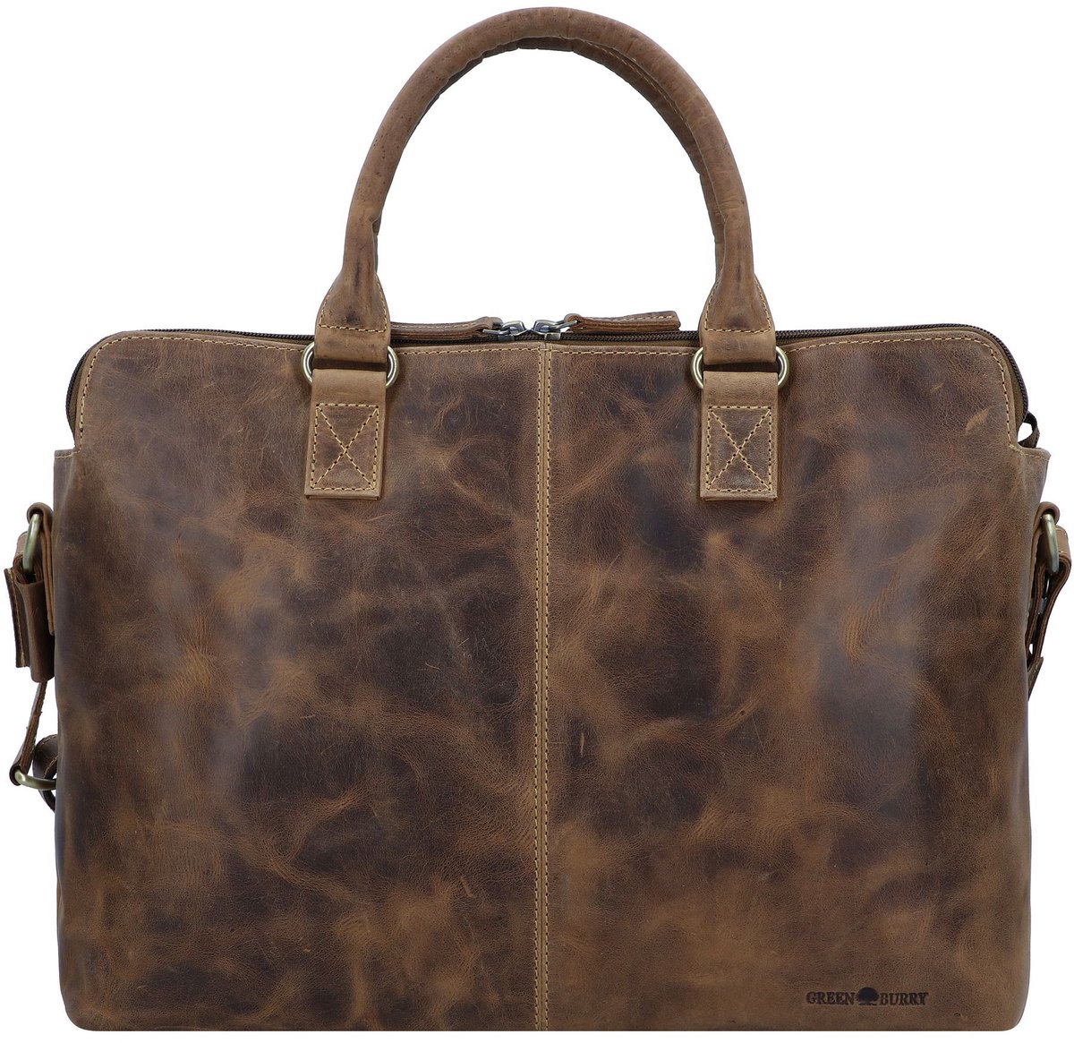 GREENBURRY business tas laptoptas met laptopvak Vintage Business Shopper Brown bruine