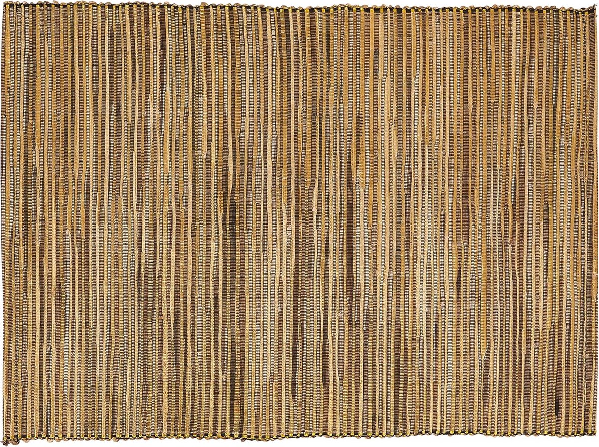 Set van 4 Glinsterende Geweven Nubby Placemats - Goud - 14"x20"