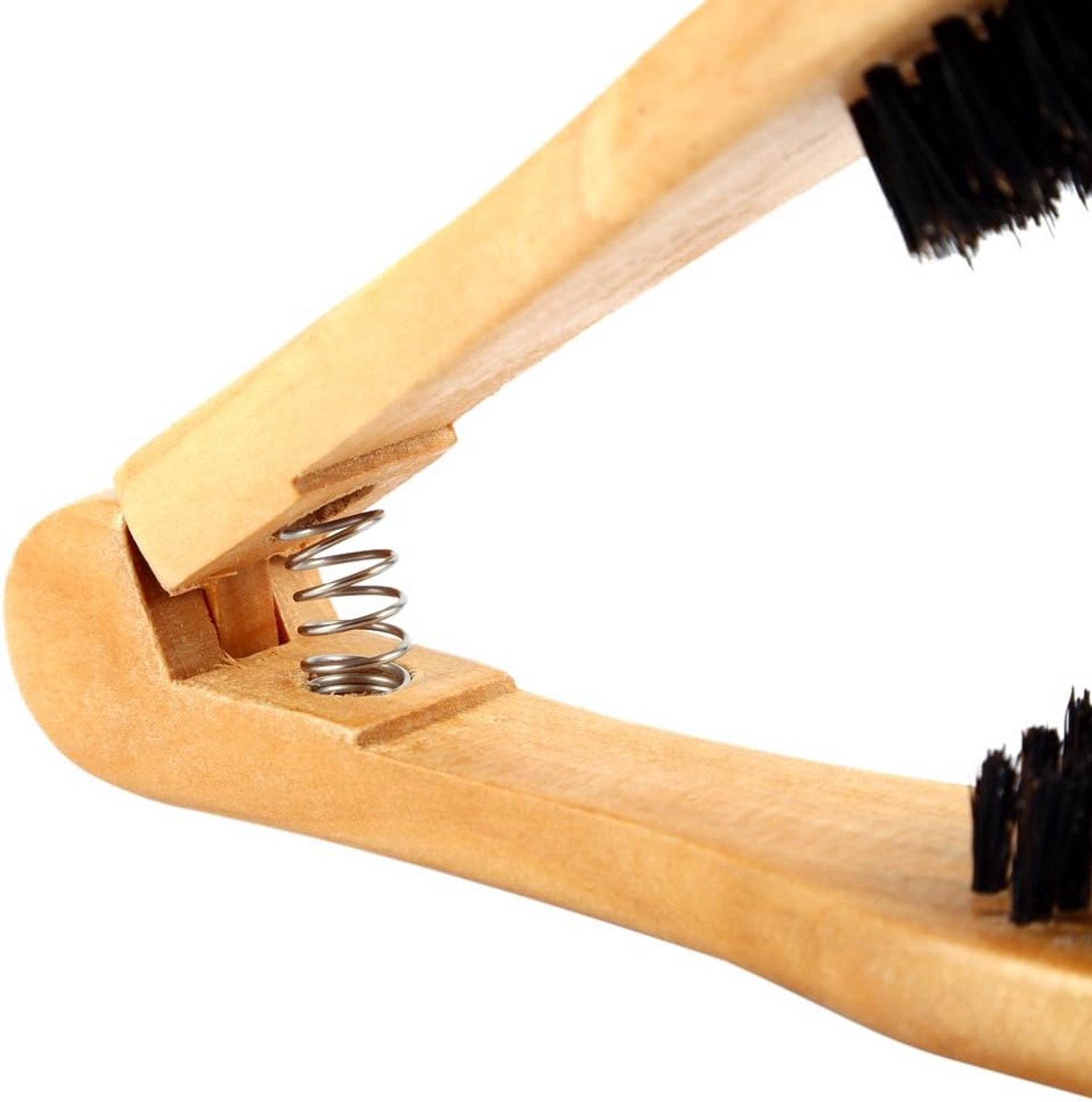 Dubbele borstelkam met houten handvat voor gladdere haar