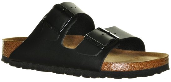 Birkenstock Arizona Soft Footbed Birko-Flor Zwarte Slippers
