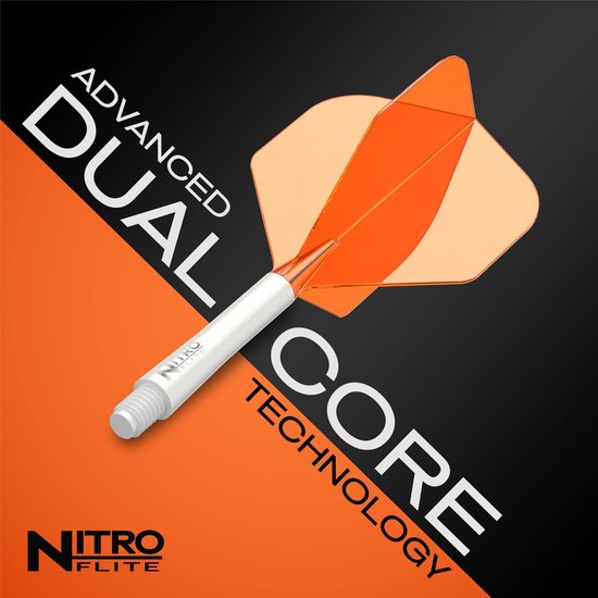 Red Dragon Nitro Flite White and Orange - Dart Flights van Red Dragon — afbeelding 2