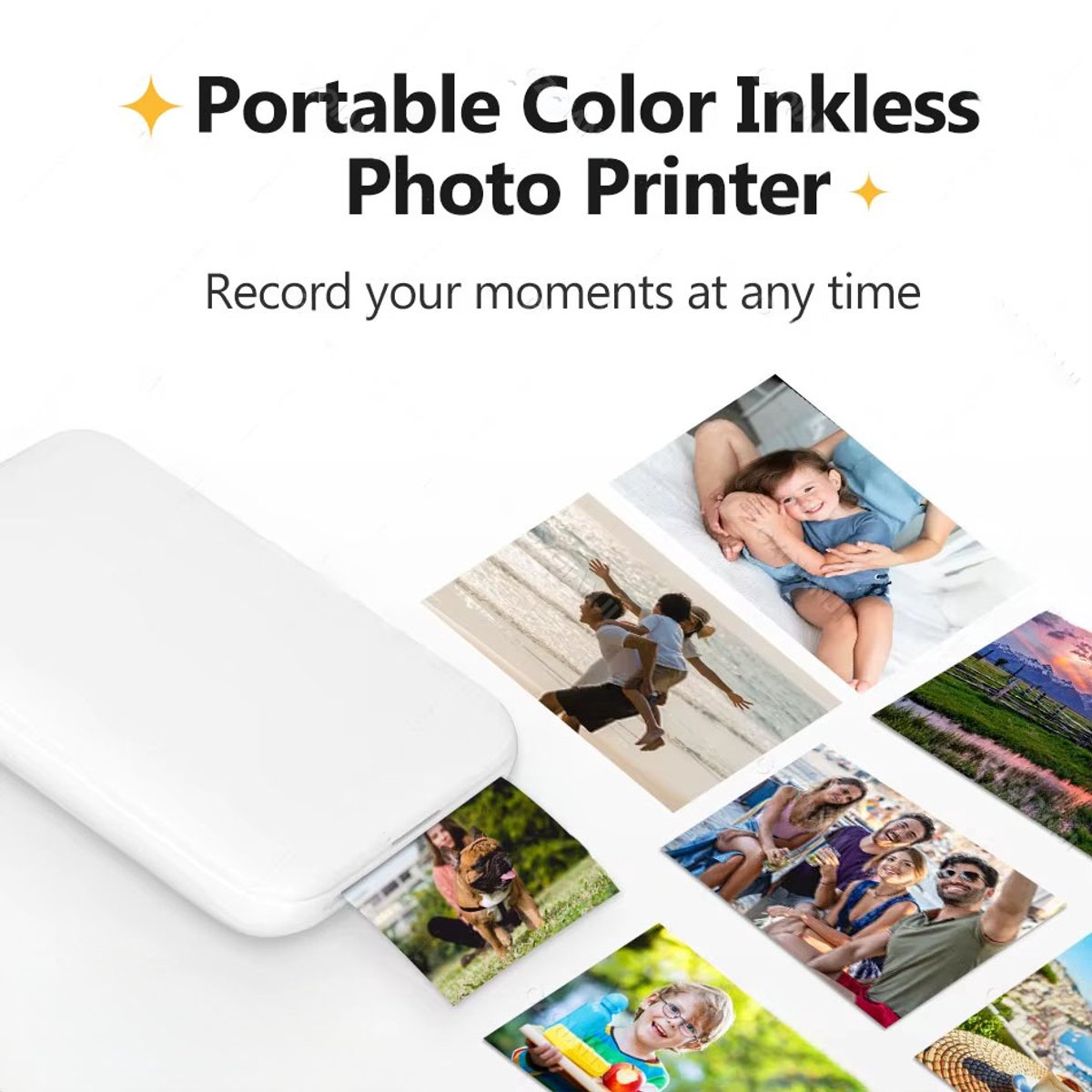 Draagbare Fotoprinter Mini – Mobiele 2x3 Inch Kleurenprinter met Bluetooth & ZINK-technologie – Zakprinter voor Foto’s en Labels thumbnail 3