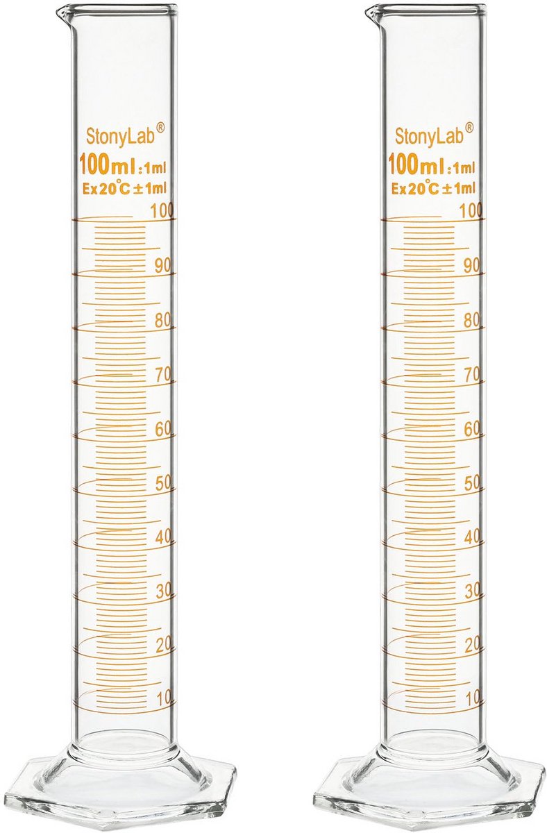 Maatbeker Glas Set van 2 - 100ml Borosilicaat Glas met Stabiele Zeshoekige Bodem