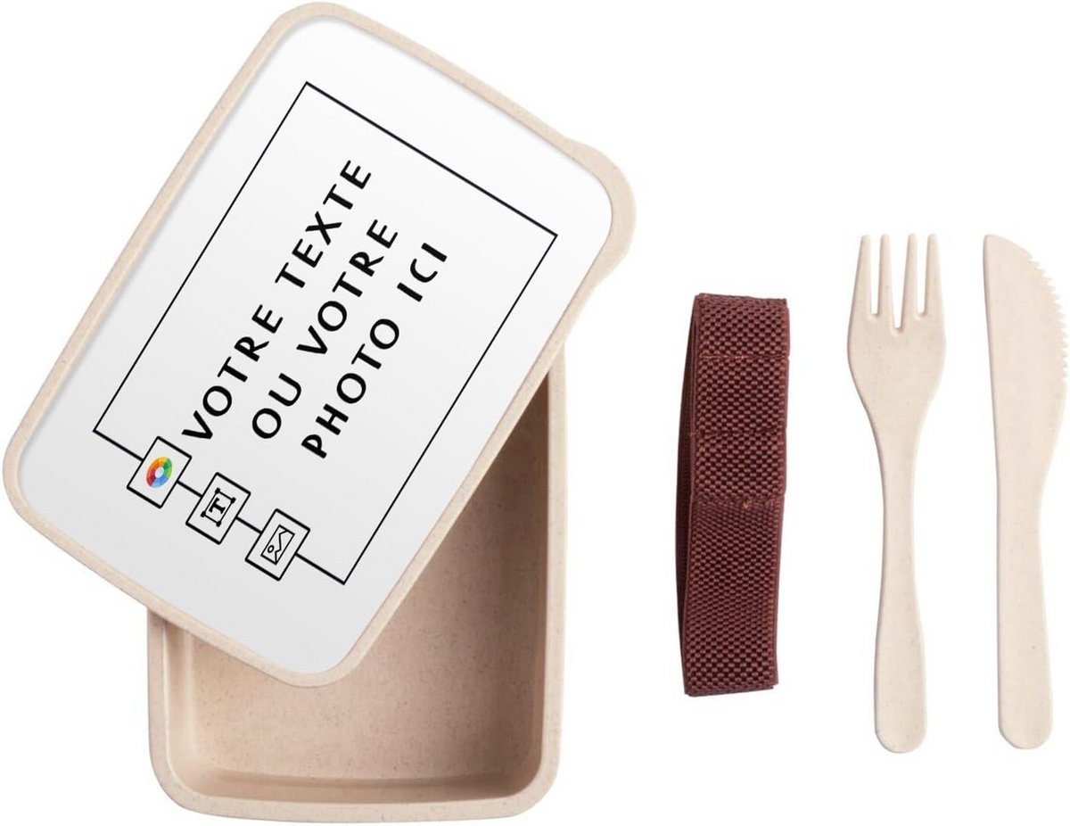 Personaliseerbare Lunchbox met Bestek - 700 ml - Magnetron- en Vriezerbestendig - Inclusief Bestek - Personaliseerbaar met Jouw Afbeelding en Tekst