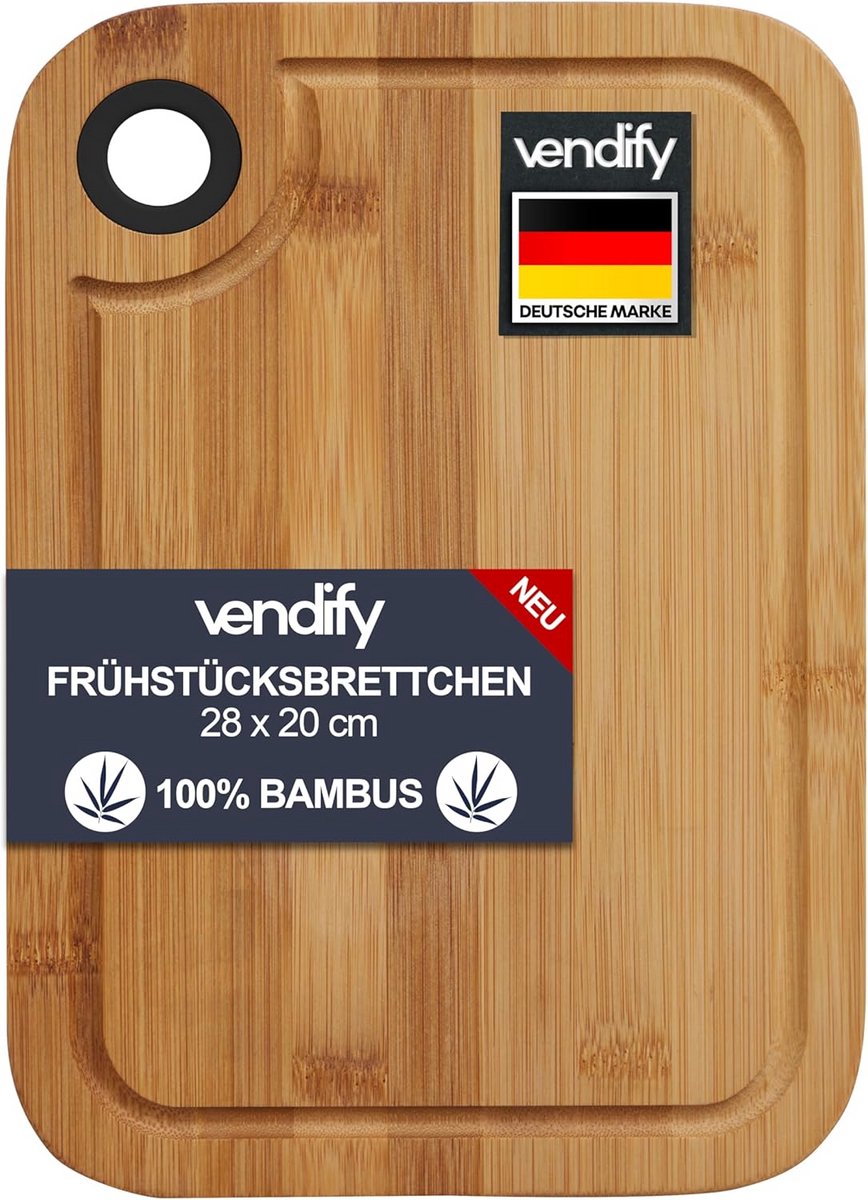 Bamboe ontbijtplank 28 x 20 cm - duurzame snijplank voor brood en ontbijt