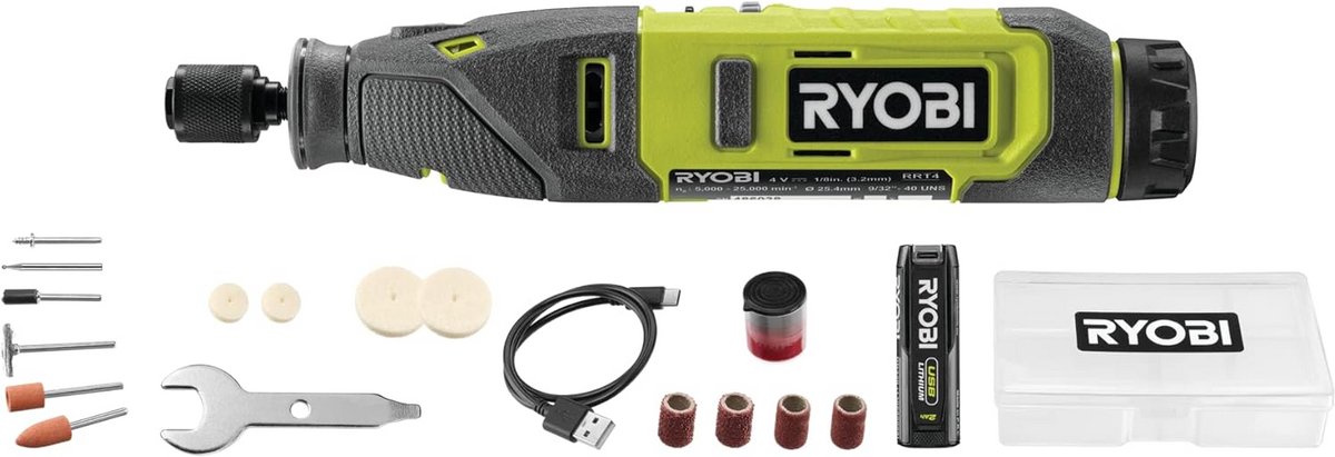Roterend mini-gereedschap – 4 V USB lithium – 15 accessoires inbegrepen – variabele snelheid – compact en nauwkeurig