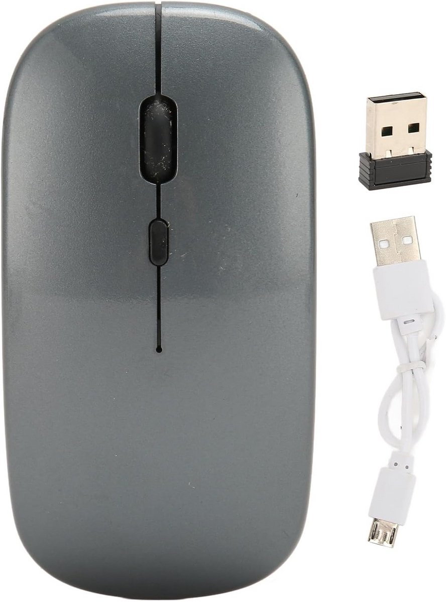 Oplaadbare draadloze muis - 2.4GHz stil, optisch, geschikt voor laptop, tablet en pc