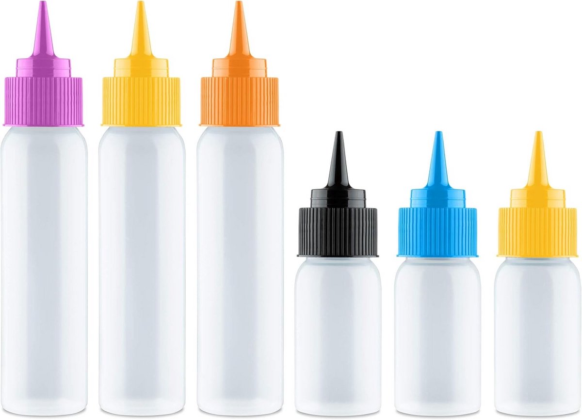Set knijpflesjes met applicator voor koekjes decoreren en uitsteekvormen