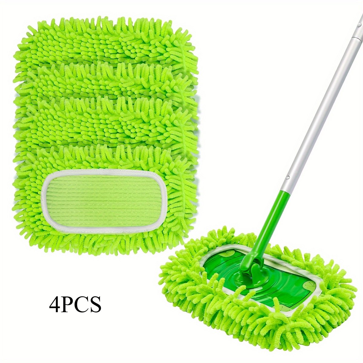 Livé® Microvezel Moppads – 4 stuks Herbruikbaar voor Nat & Droog