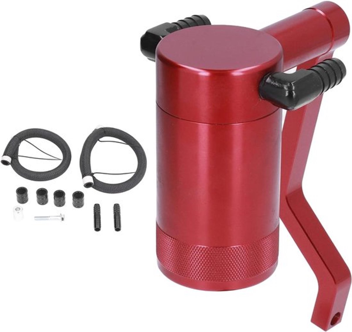 Oil Catch Tank Oil Catch Can Kit Z Bracket Billet Aluminum Red Replacement for Challenger 2011-2021 6.4L by Aramox
