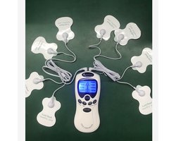 Dit digitale massageapparaat is een vier-in-één-apparaat dat spieren kan trainen door middel van elektrische stimulatie en tevens een massagefunctie heeft.