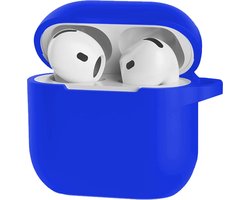 Bescherm je AirPods 4 met onze handige Siliconen Hoes - Geschikt voor Apple AirPods 4 - Met Clip Cover - Blauw