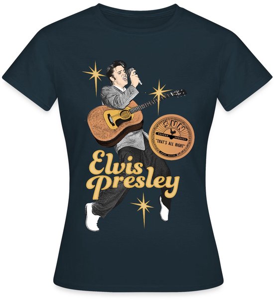 Elvis Presley Met Gitaar En Microfoon T-Shirt Dames