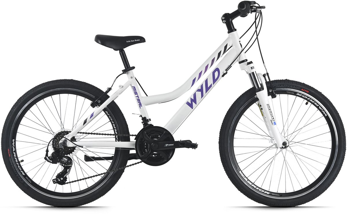 WYLD kinderfiets meisjes 24" Mistral wit 18 versnellingen framemaat 38 cm – vanaf 8 jaar