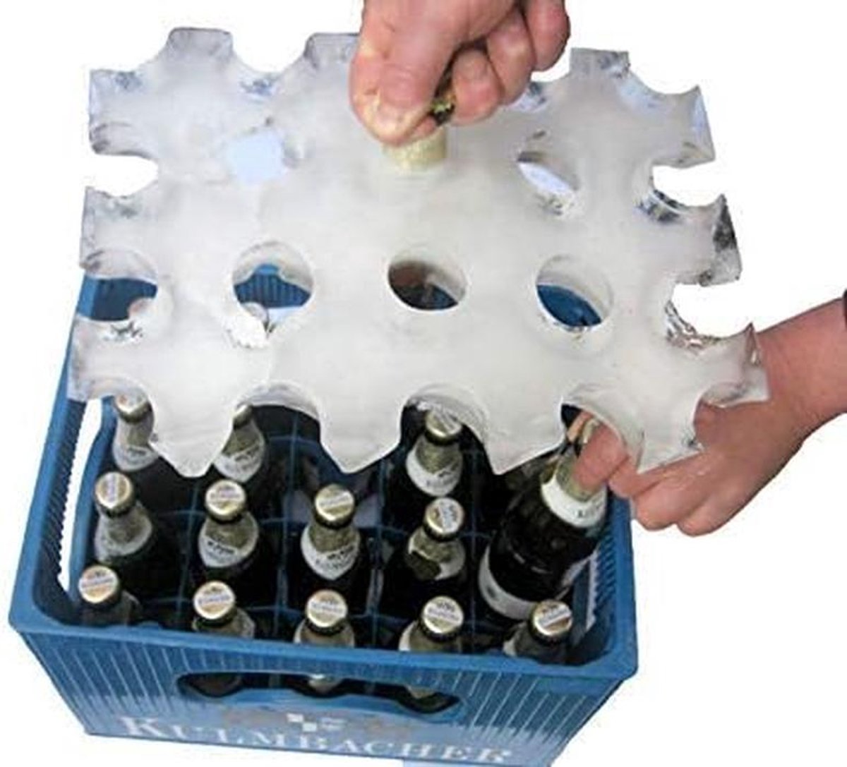 Bierkoeler ijsblokvorm voor bierkist 20 x 0,5L blauw