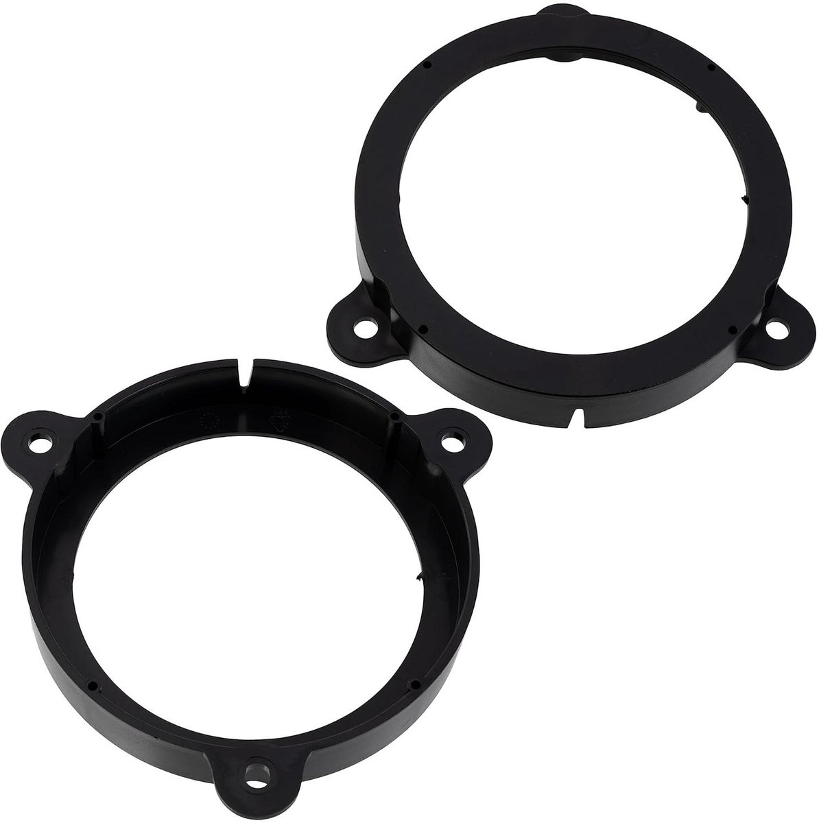 Ronte - Luidsprekeradapterset voor Renault Megane III en Dacia Logan/Sandero - Ø130mm - Voorzijde/Achterzijde - Compatibel met E4M - Zwart