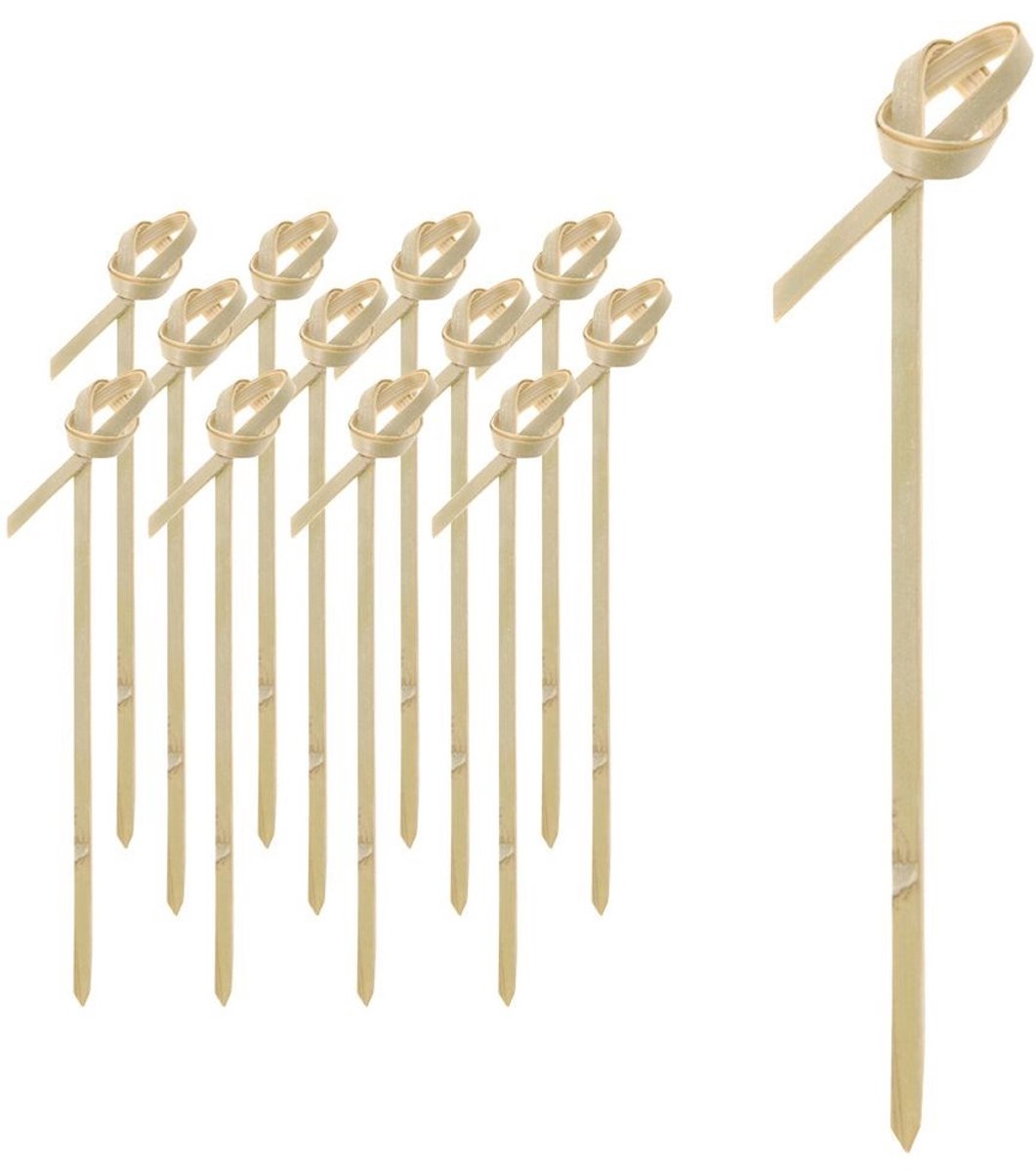Excellent Houseware - Bamboe Cocktailprikkers - 9 cm - Set van 50 - Beigekleurig