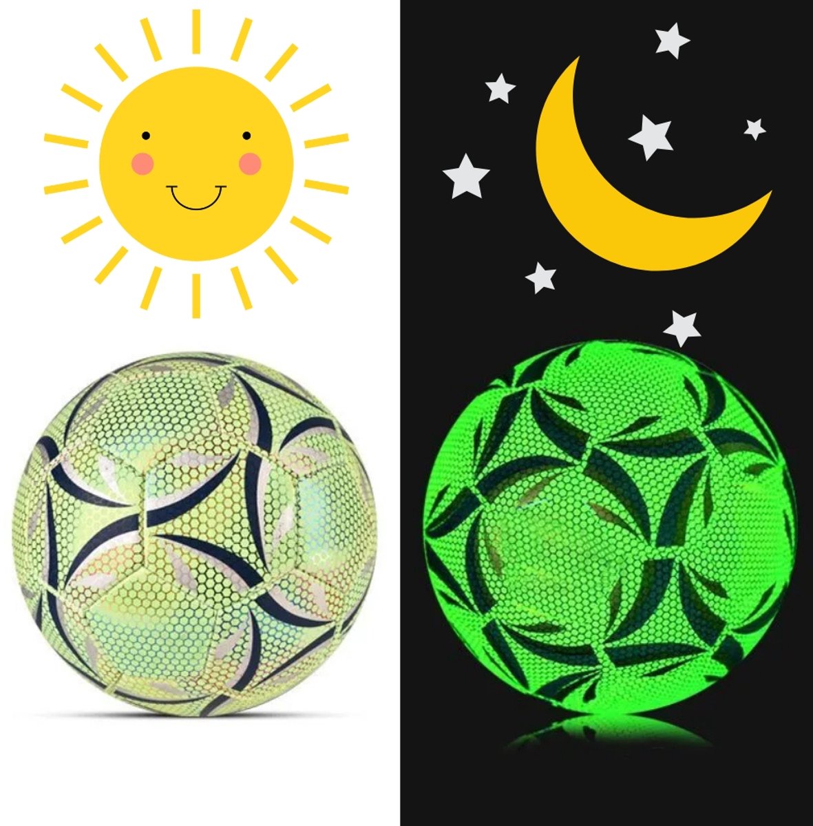 VIVE Fitness - Fluorescerende Voetbal - Lichtgevend - Geel-Limoen — cadeau in Spellen & Speelgoed - foto 3