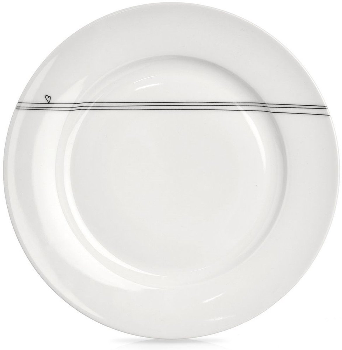 Orion Serduszka - Plat Porseleinen Bord - 27 cm - Wit - Hartmotief