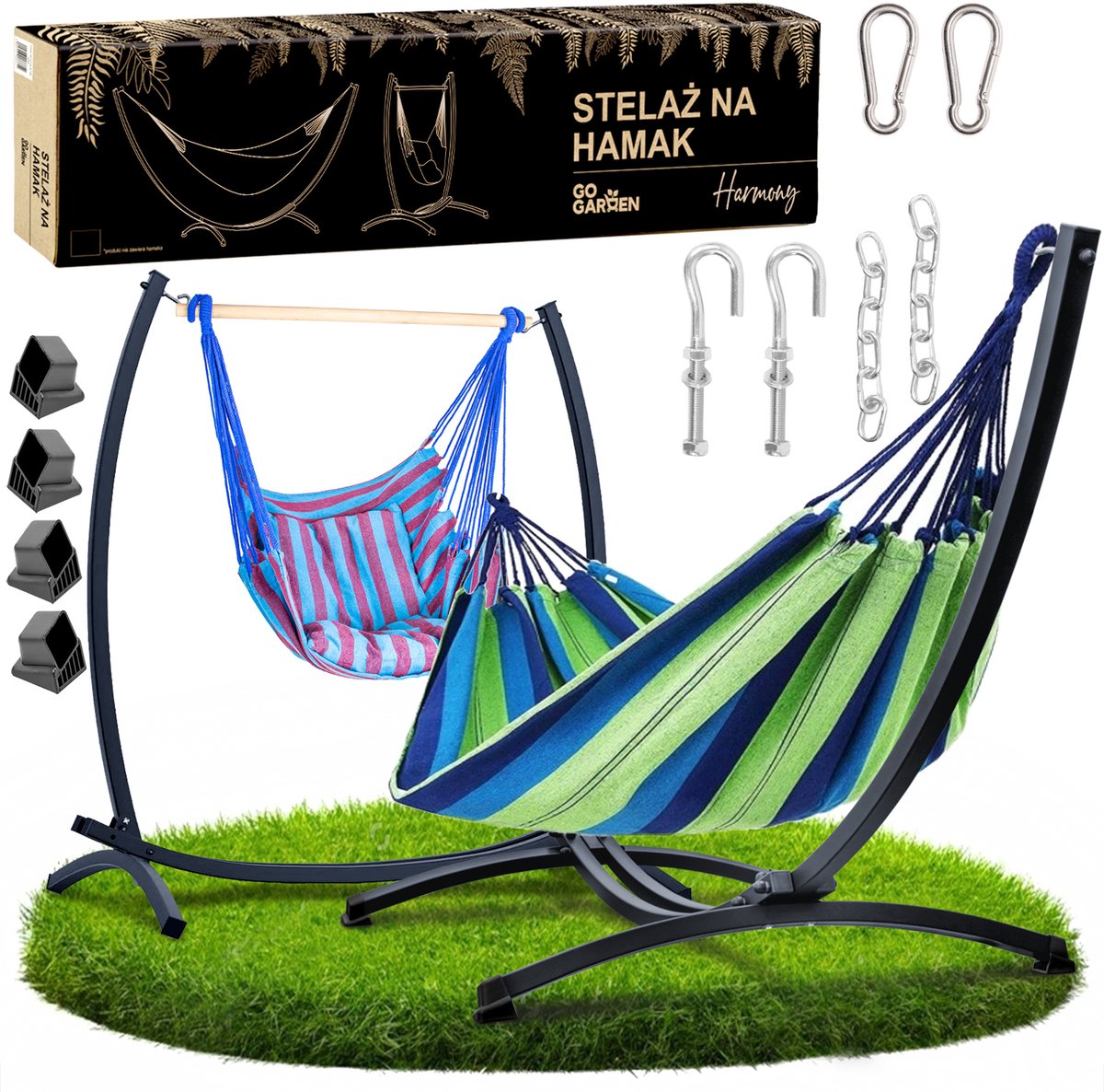 Zolta Harmonia Duo - Dubbele Hangmat - Grafiet - 250 kg Capaciteit - 2-in-1 Ontwerp