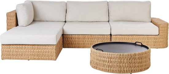 BELIANI OLIVERI - Loungeset 4-zits - Beige - Kunstrotan