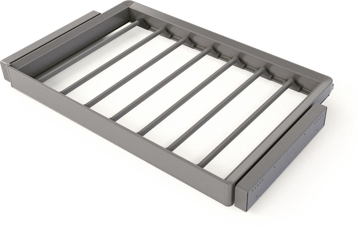 Emuca Kit bestaande uit Quartz 7-stang broekhouder en verstelbaar frame voor kasten, zachte sluiting