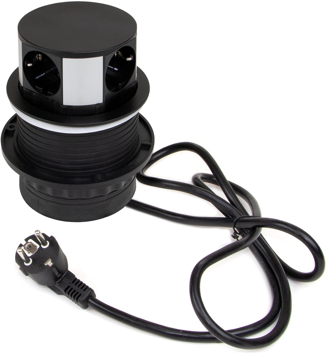 Emuca 5221214 Verwijderbare Multi-stopcontact Zwart One Size / EU Plug 220V