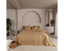 Kayori Kiso Dekbedovertrek Tencel - 240x200-220 + 2 slopen - Lits-jumeaux - Zacht, Verkoelend & Antibacterieel - Goud