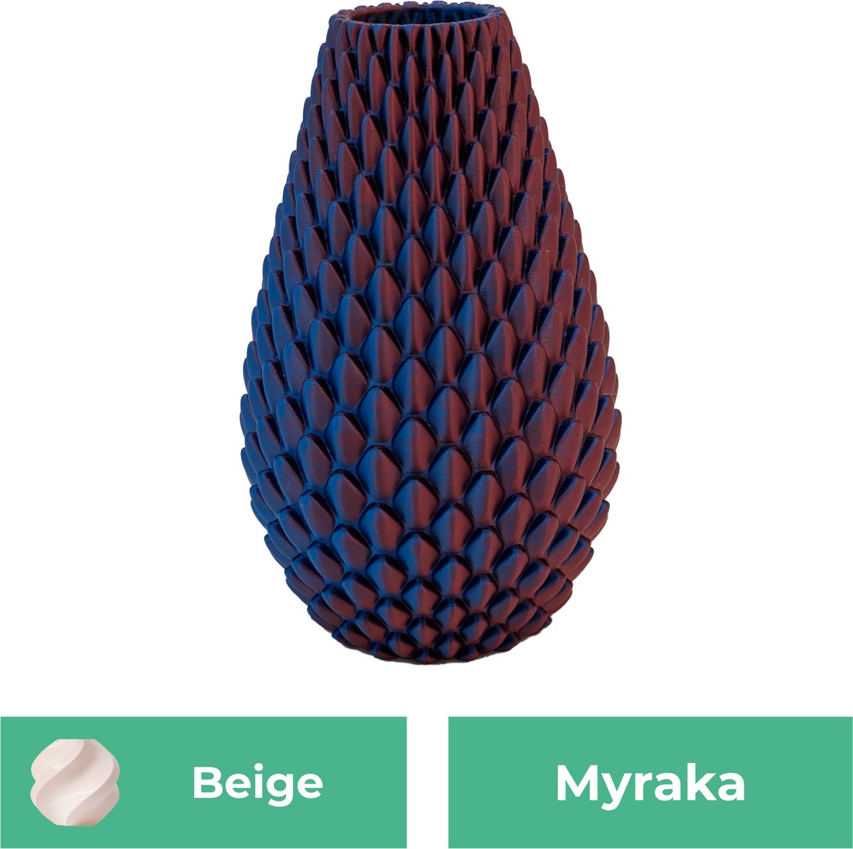 Lovora Myraka design vaas – Decoratieve vaas - Beige - 3d geprinte vaas – geschikt voor droogbloemen - 20CM