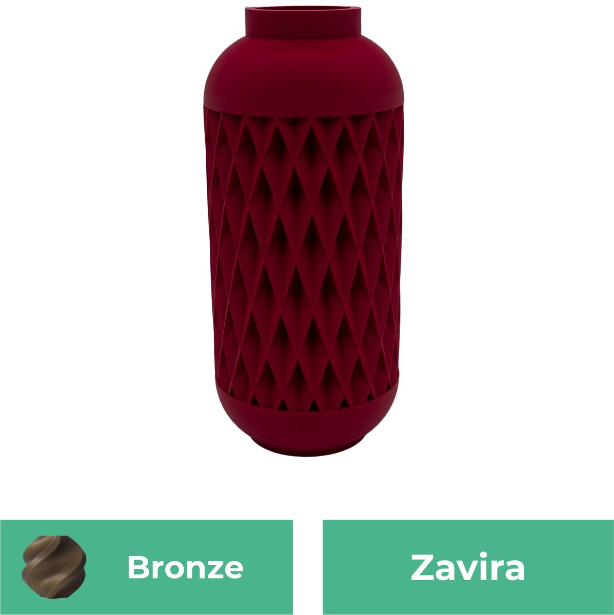 Lovora Zavira moderne vaas – Decoratieve vaas - Brons - 3d geprinte vaas – geschikt voor droogbloemen - 25CM