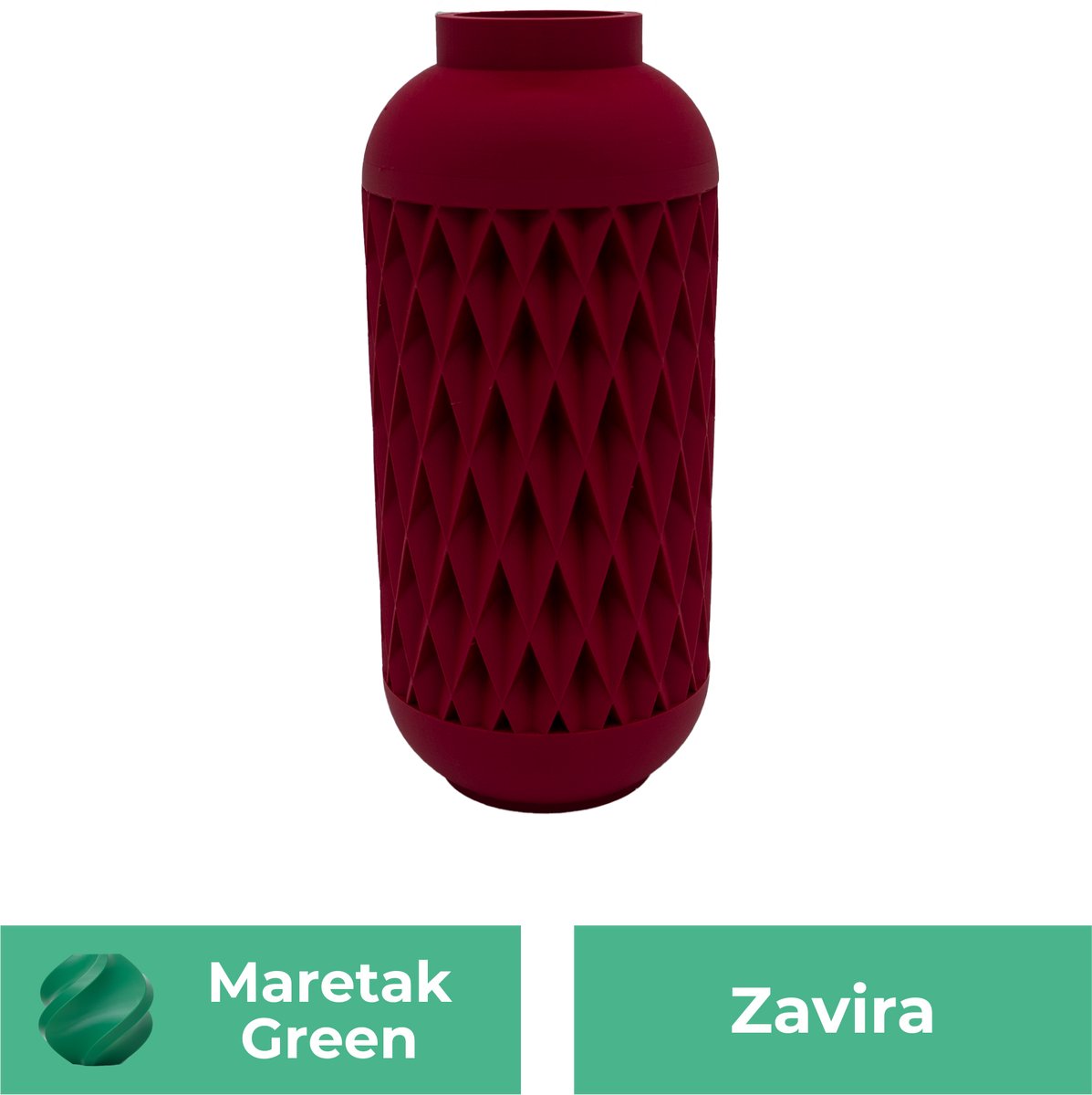 Lovora Zavira moderne vaas – Decoratieve vaas - Maretak Groen - 3d geprinte vaas – geschikt voor droogbloemen - 34CM
